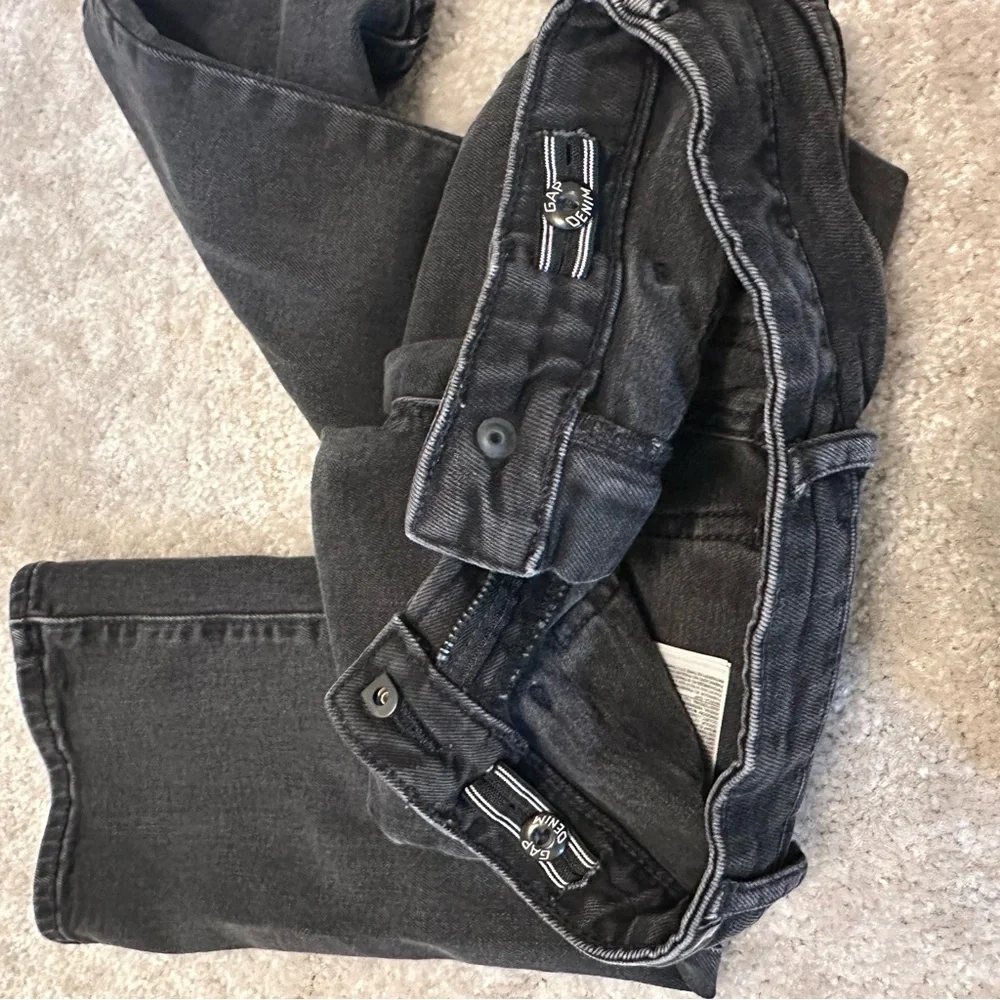 GAP Kids Girls size 8 Slim '70s Flare High Rise High Waist Black Jeans Bell